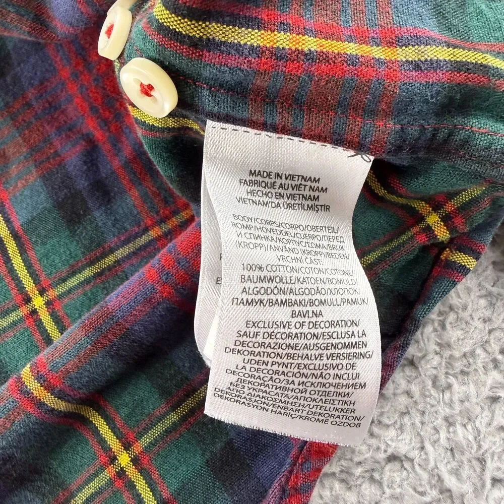Polo Ralph Lauren Classic Fit Plaid Oxford Shirt Mens Large Red Tartan Check